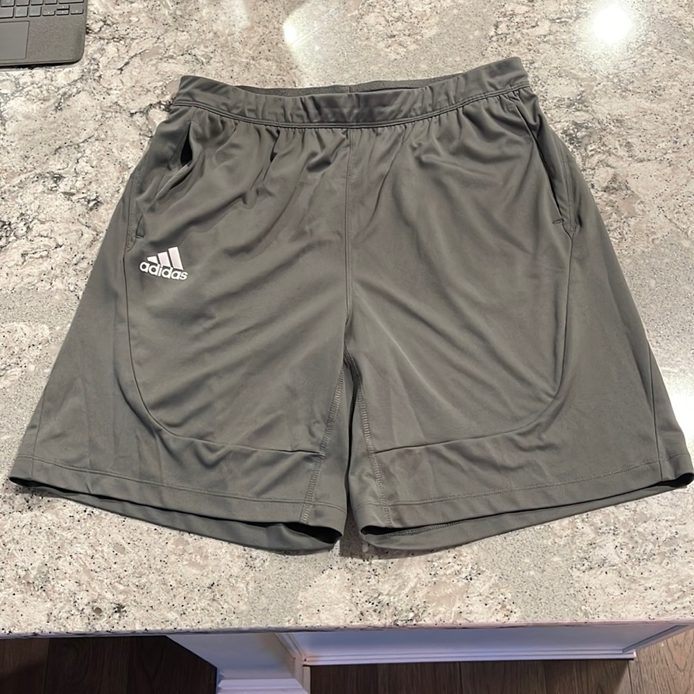 grey adidas shorts